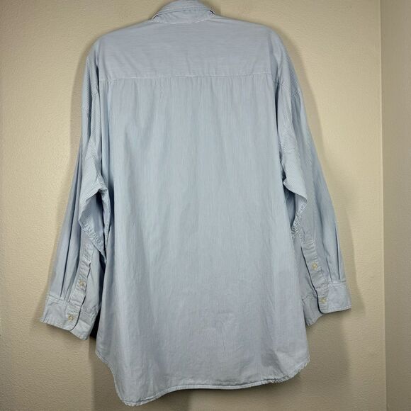 R13 Oversized Drop Neck Oxford Shirt Oversized Button Up Blue Stripe Size Large - Picture 6 of 10